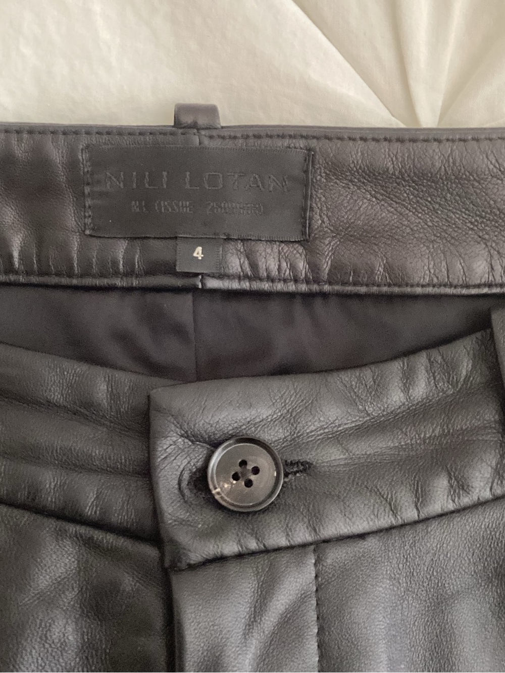 Nili Lotan Black Leather Men’s Jogger Pants SZ 4 - Picture 6 of 6